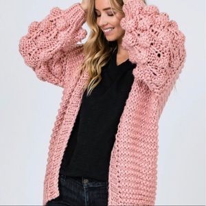 NWT Chick Wish Pom Pom Sweater Cardigan